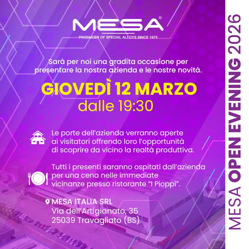 Mesa Open Evening Marzo 2026 - Visita aziendale e cena a Travagliato il 12 marzo