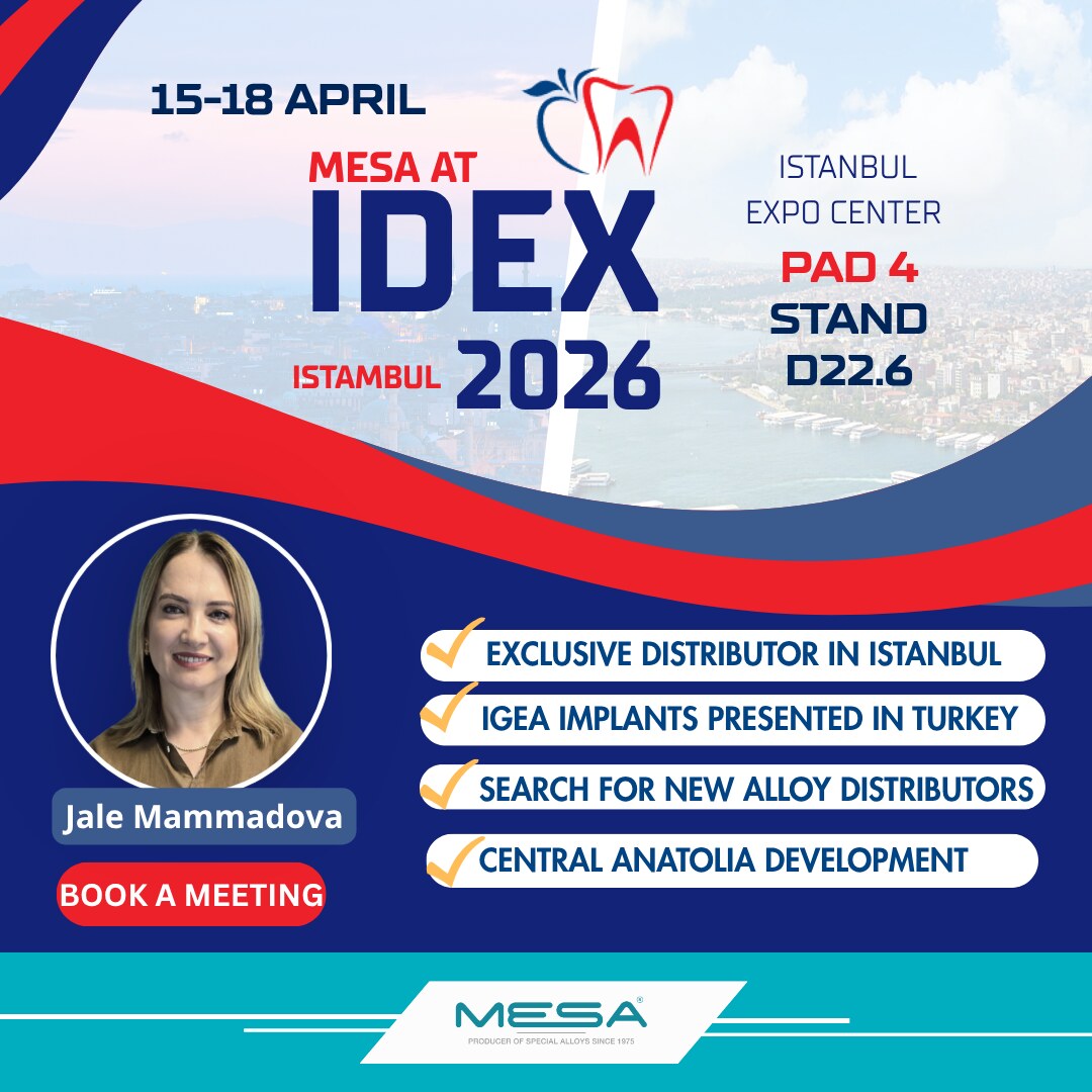 IDEX Istanbul dental trade fair — Mesa Italia dental alloys and implant systems
