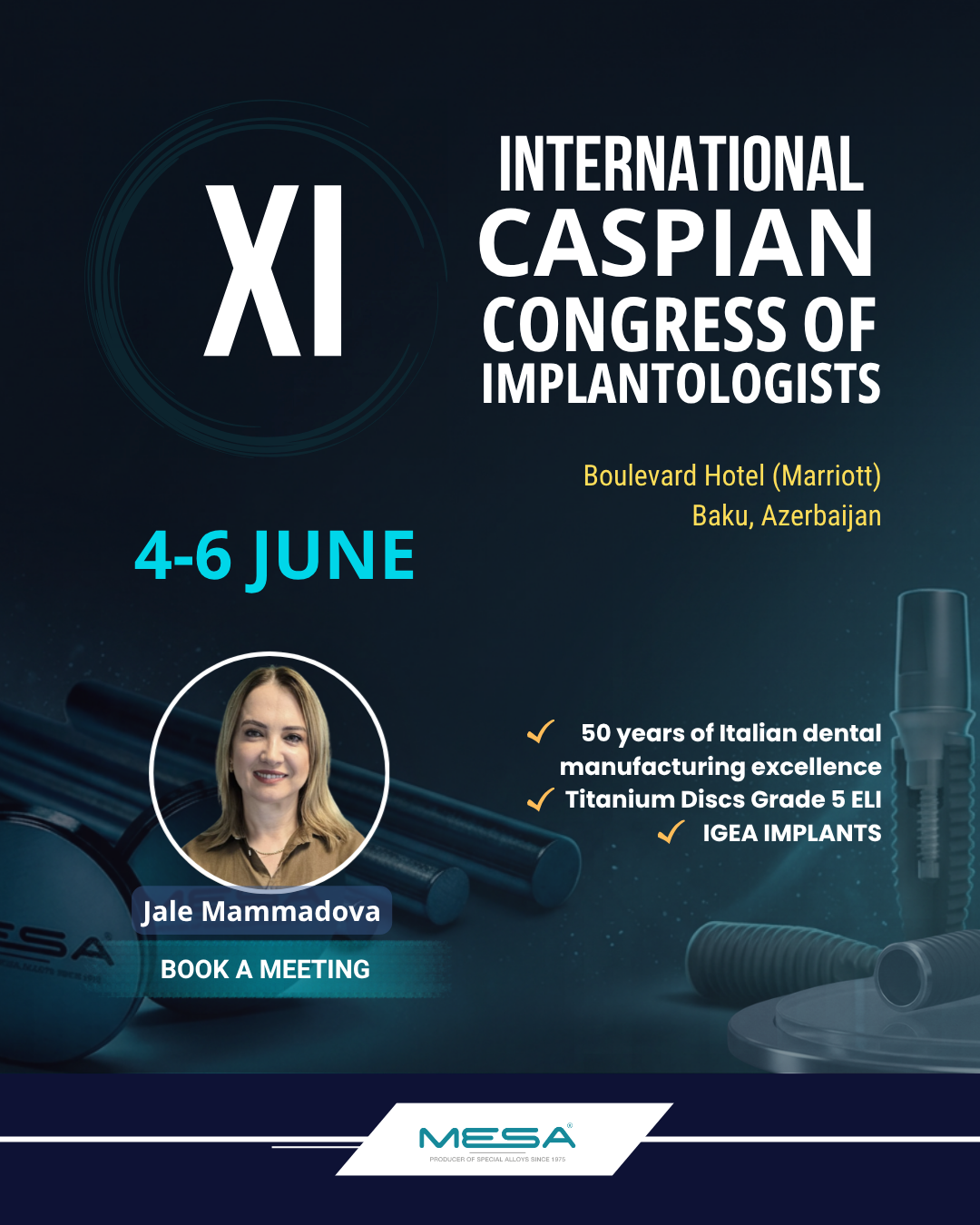 XI International Caspian Congress of Implantologists · 05.2026 · 4-6 June 2026 official logo