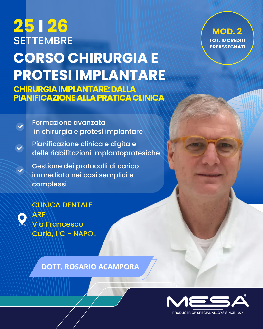 Corso Chirurgia e Protesi Implantare Napoli Mod.2 Dr Rosario Acampora official logo