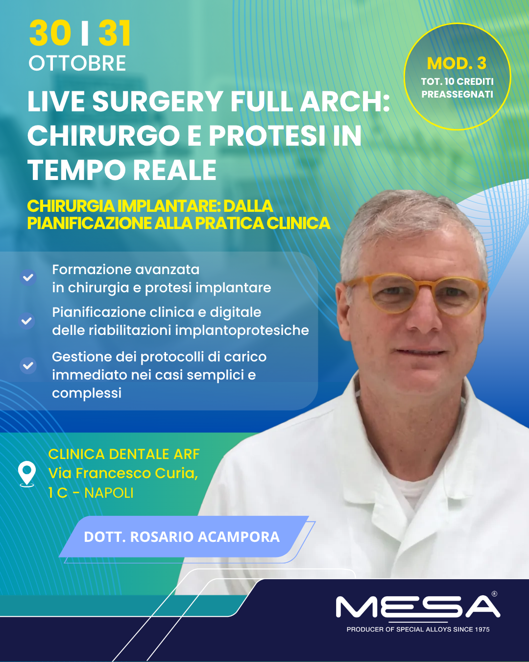 Corso Chirurgia e Protesi Implantare Napoli Mod.3 Dr Rosario Acampora official logo